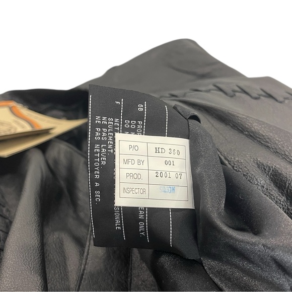 NWT Women’s Rare Vintage Y2K Harley Davidson Asymmetric Black Leather Jacket XL - Picture 10 of 15